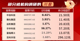 機構(gòu)“熱捧”川股：多家獲評級上調(diào) 7股迎百家機構(gòu)調(diào)研