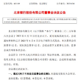 北京銀行擬不再設(shè)立監(jiān)事會