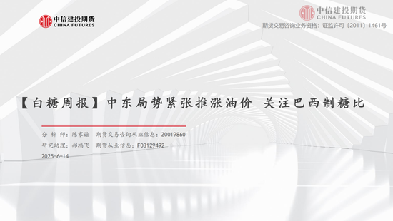 【白糖周報(bào)】中東局勢緊張推漲油價(jià) 關(guān)注巴西制糖比  第3張